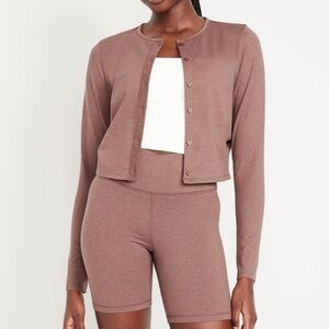 Cropped Activewear Cardigan